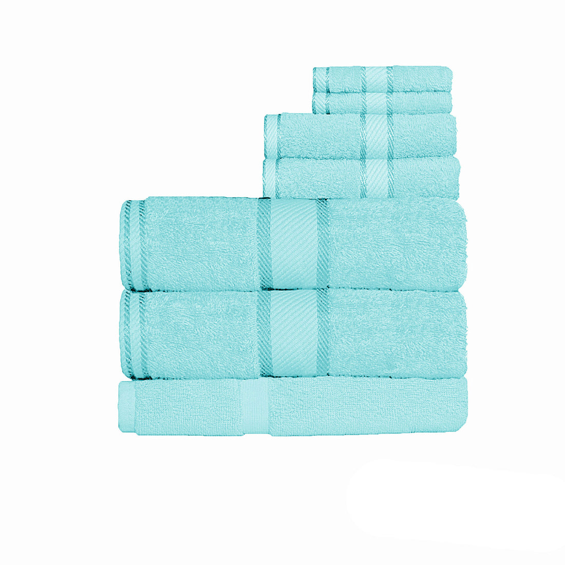 Kingtex 550gsm Cotton 7 Pce Bath Sheet Set Turquoise-Home &amp; Garden &gt; Bedding &gt; Bed Sheets-PEROZ Accessories