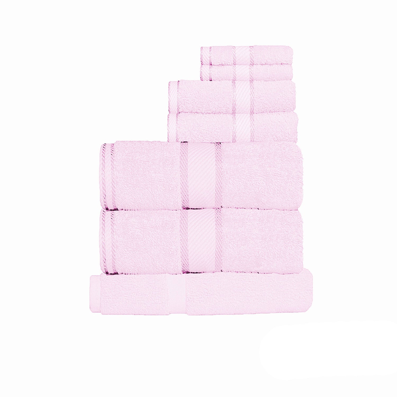 Kingtex 550gsm Cotton 7 Pce Towel Set Baby Pink-Home &amp; Garden &gt; Kitchenware &gt; Table Linen &amp; Kitchen Towels-PEROZ Accessories