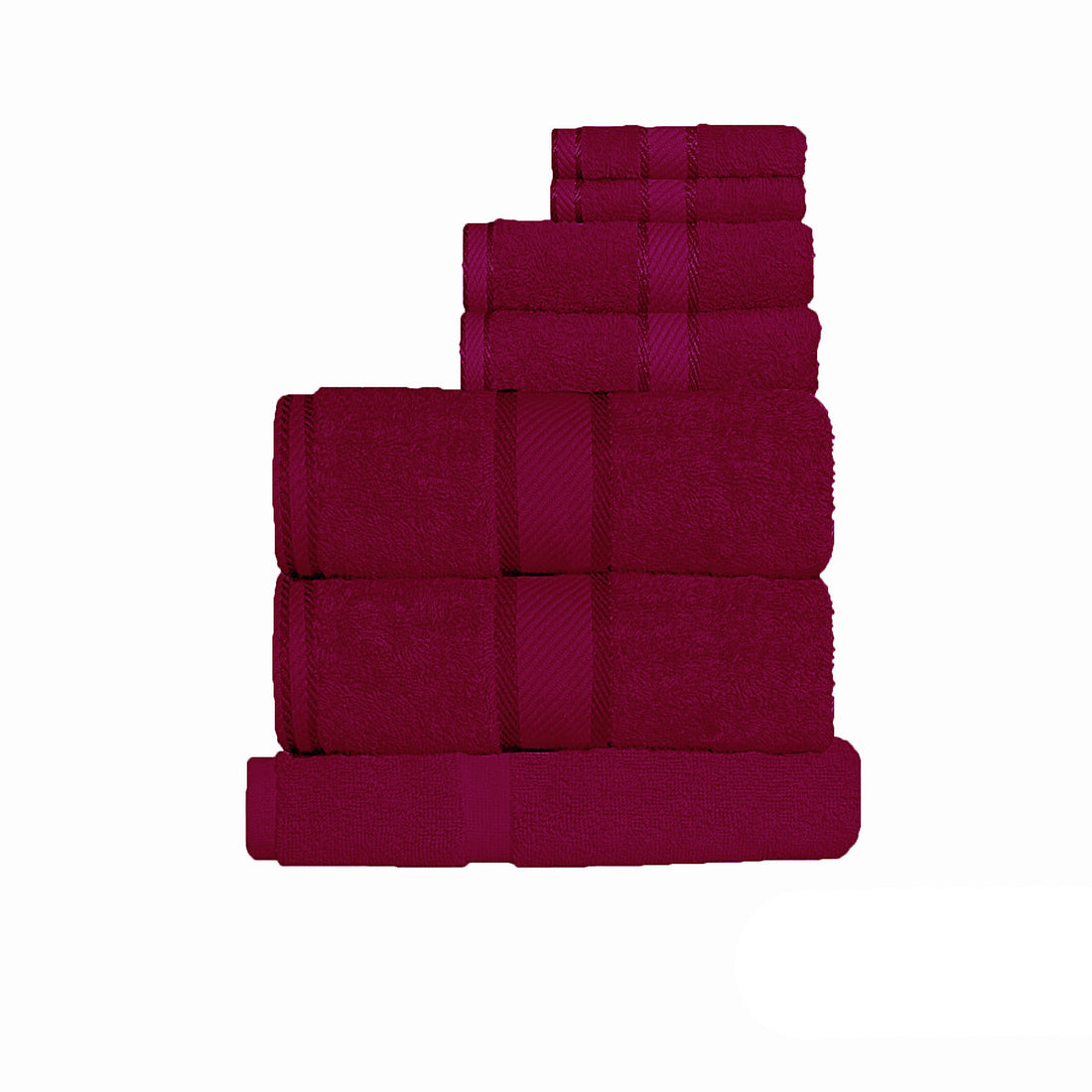 Kingtex 550gsm Cotton 7 Pce Towel Set Burgundy-Home &amp; Garden &gt; Bathroom Accessories &gt; Bath Towels &amp; Robes-PEROZ Accessories