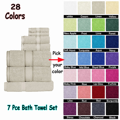 Kingtex 550gsm Cotton 7 Pce Towel Set Navy-Home &amp; Garden &gt; Kitchenware &gt; Table Linen &amp; Kitchen Towels-PEROZ Accessories