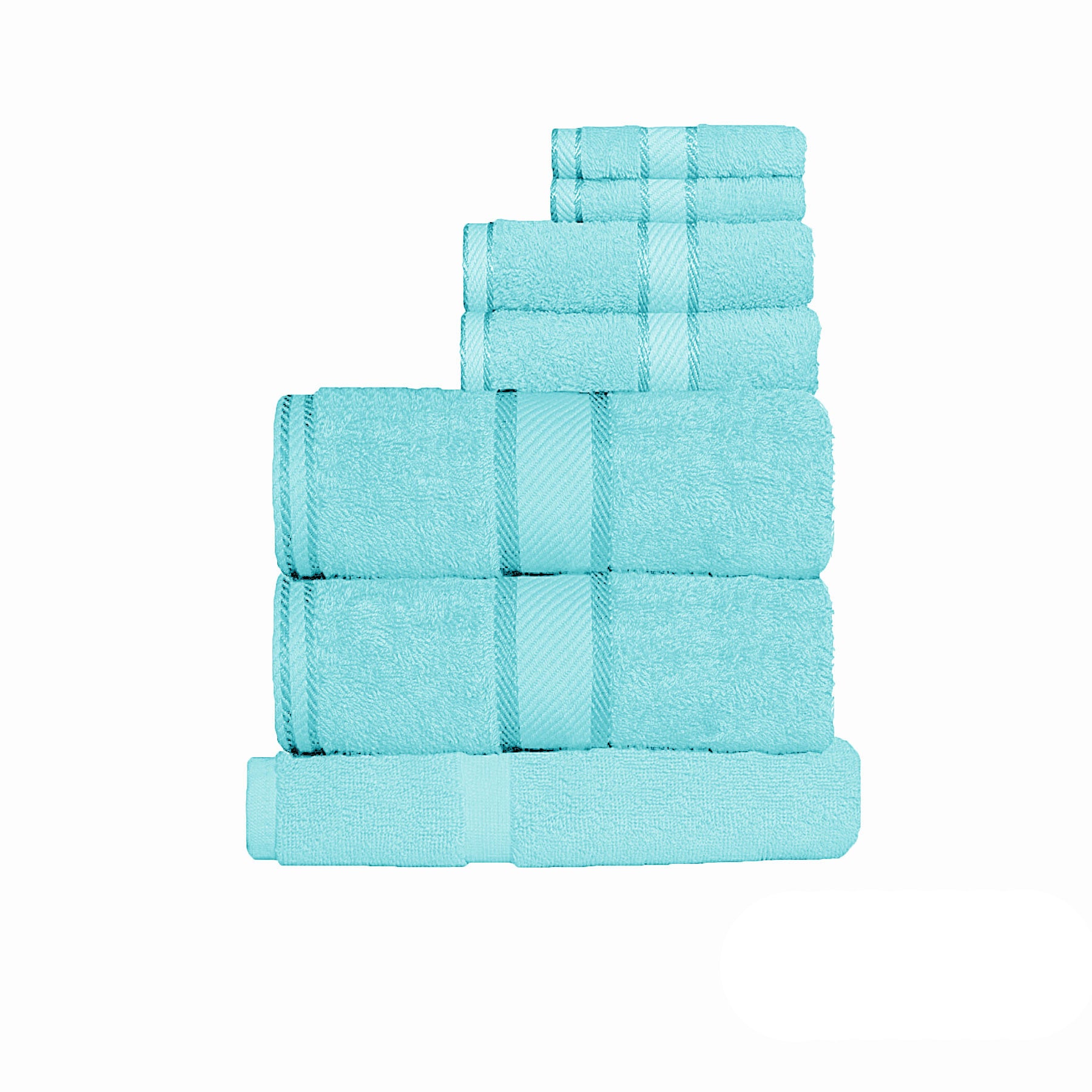Kingtex 550gsm Cotton 7 Pce Towel Set Turquoise-Home &amp; Garden &gt; Kitchenware &gt; Table Linen &amp; Kitchen Towels-PEROZ Accessories