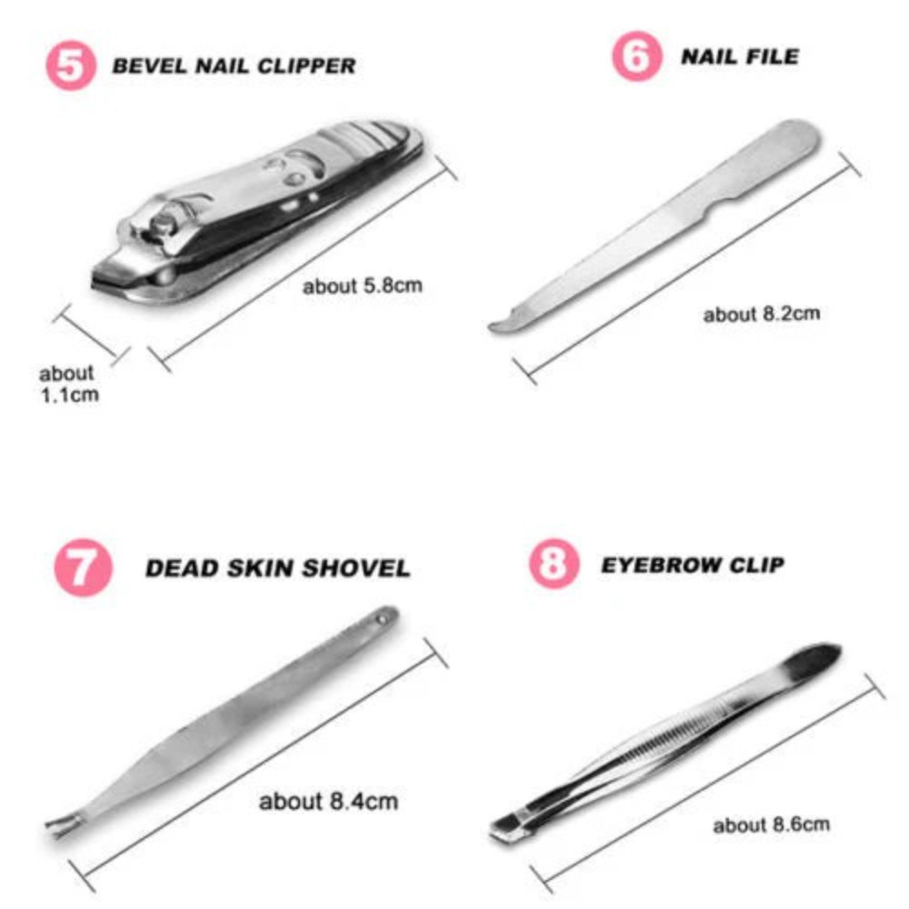 12 Pcs/set Manicure Pedicure Kit Nail Clippers Professional Grooming Kit-Health &amp; Beauty &gt; Personal Care-PEROZ Accessories