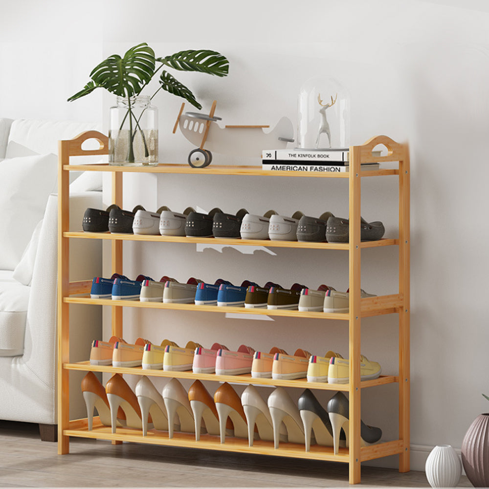 Multi-layers Bamboo Shoe Rack Storage Organizer Wooden Flower Stand Shelf(4 Layers)-Shoe Storage Cabinets-PEROZ Accessories