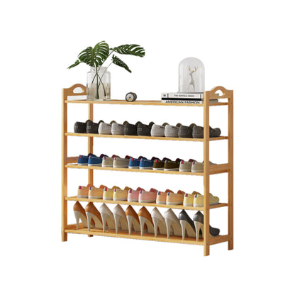 Multi-layers Bamboo Shoe Rack Storage Organizer Wooden Flower Stand Shelf(4 Layers)-Shoe Storage Cabinets-PEROZ Accessories