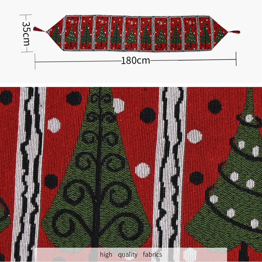 Christmas Table Runner thickened knitted Dining Tablecloth Xmas Party Decor(Santa Claus)-Occasions &gt; Christmas &gt; Christmas Decorations-PEROZ Accessories