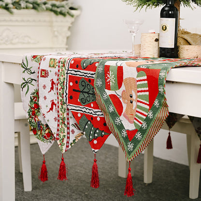 Christmas Table Runner thickened knitted Dining Tablecloth Xmas Party Decor(Santa Claus)-Occasions &gt; Christmas &gt; Christmas Decorations-PEROZ Accessories