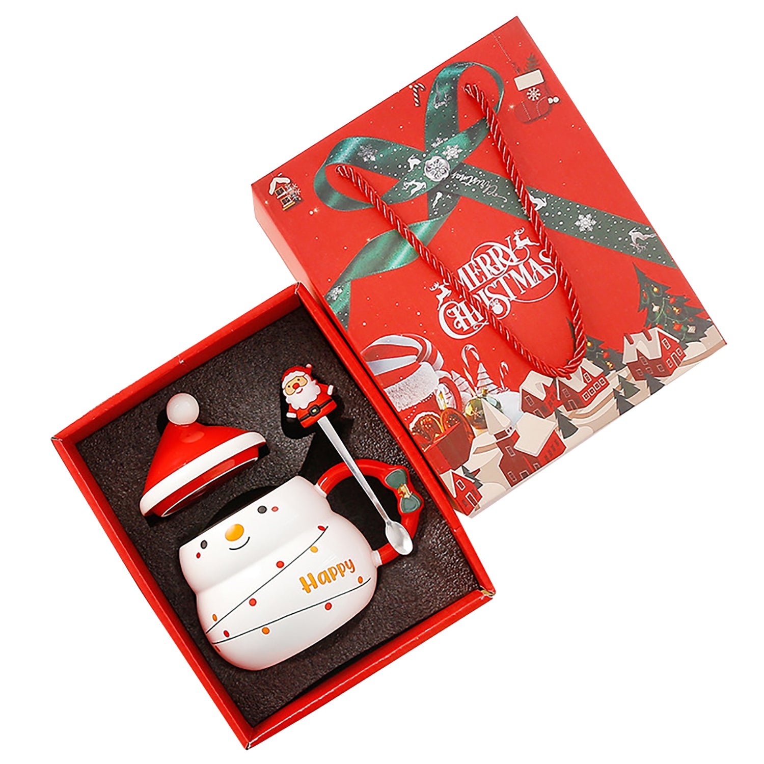 Christmas Cup Gift Box Ceramic Mug Set Mug Gift Set Christmas Coffee Cup(Snowman)-Occasions &gt; Christmas &gt; Christmas Decorations-PEROZ Accessories