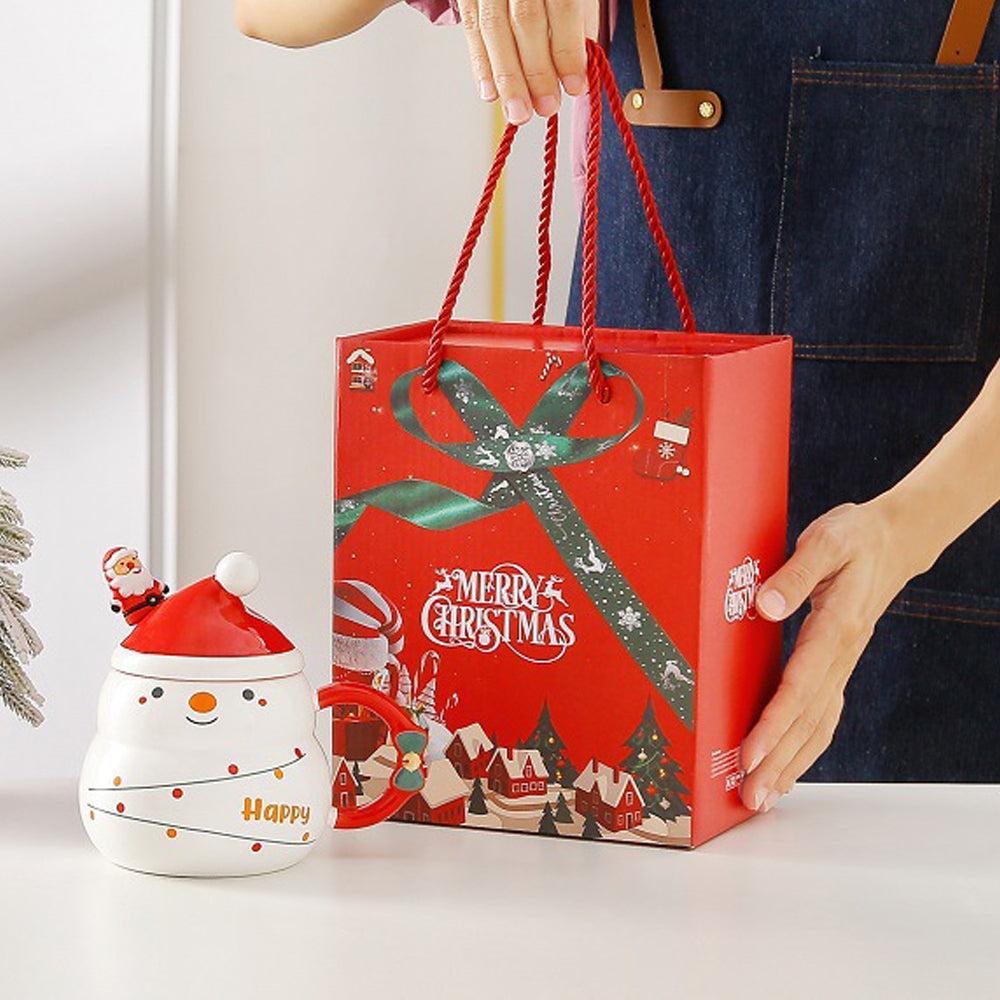 Christmas Cup Gift Box Ceramic Mug Set Mug Gift Set Christmas Coffee Cup(Snowman)-Occasions &gt; Christmas &gt; Christmas Decorations-PEROZ Accessories