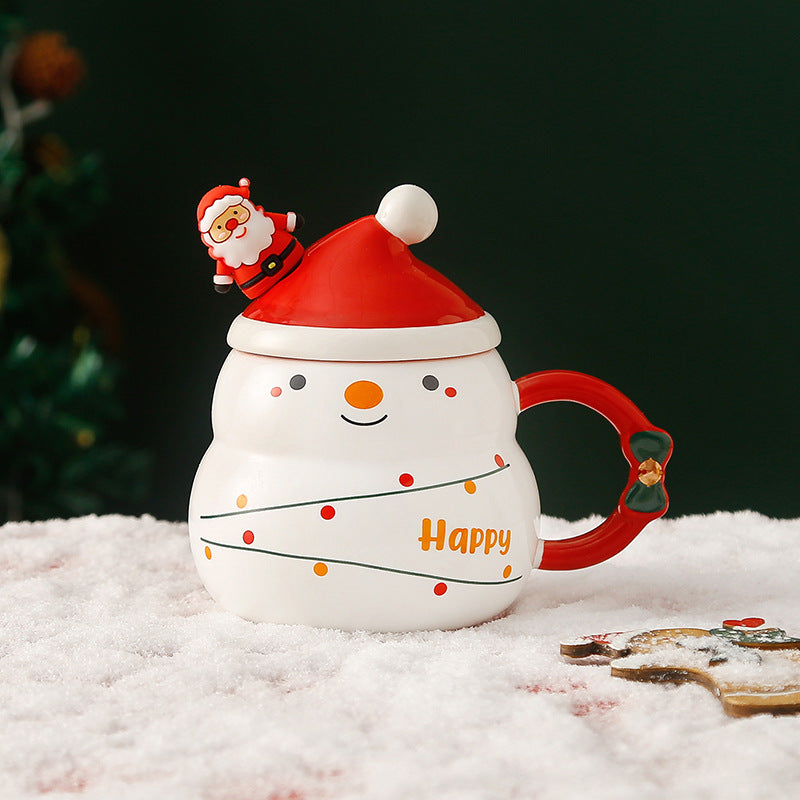 Christmas Cup Gift Box Ceramic Mug Set Mug Gift Set Christmas Coffee Cup(Snowman)-Occasions &gt; Christmas &gt; Christmas Decorations-PEROZ Accessories