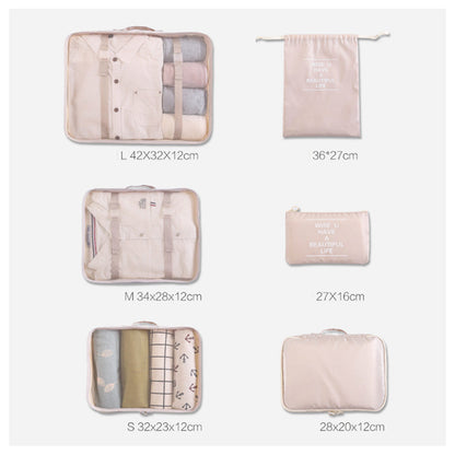 6 Pcs Waterproof Compression Packing Cubes Large Travel Luggage Organizer Storage (Grey)-Home &amp; Garden &gt; Travel-PEROZ Accessories