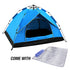 Waterproof Automatic Camping Tent 3-4 Person Come with Moisture Proof Pad(Blue)-Camping Tents-PEROZ Accessories