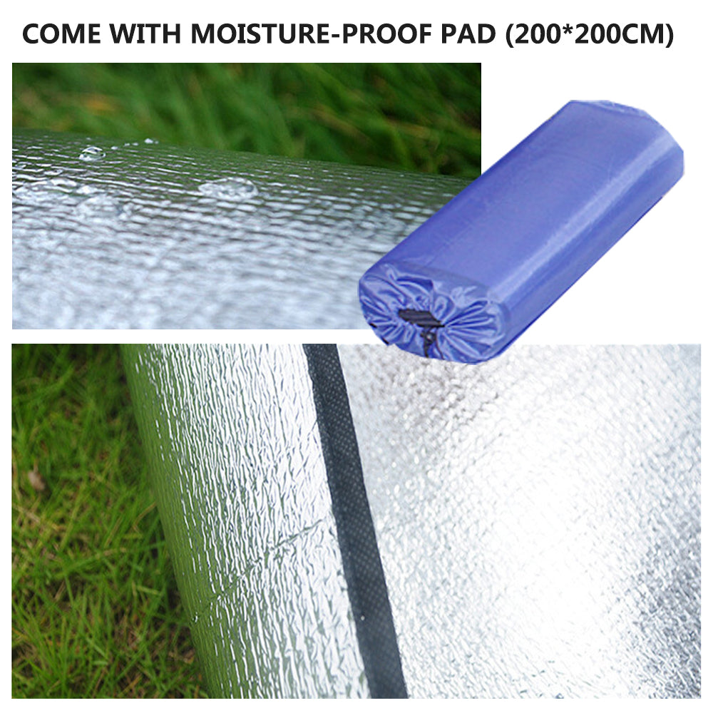 Waterproof Automatic Camping Tent 3-4 Person Come with Moisture Proof Pad(Blue)-Camping Tents-PEROZ Accessories