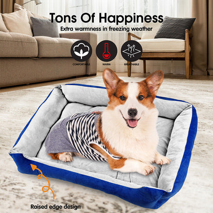 Vaka Navy Dog Bed Pet Cat Calming Floor Mat Sleeping Cave Washable Extra Large 29701-Pet Care &gt; Dog Supplies &gt; Dog Beds-PEROZ Accessories