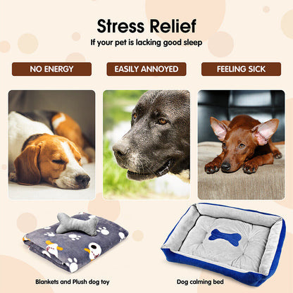 Vaka Navy Dog Bed Pet Cat Calming Floor Mat Sleeping Cave Washable Extra Large 29701-Pet Care &gt; Dog Supplies &gt; Dog Beds-PEROZ Accessories