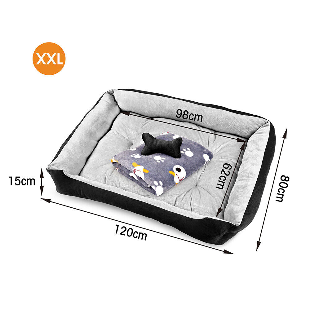 Vaka Navy Dog Bed Pet Cat Calming Floor Mat Sleeping Cave Washable Extra Large 29706-Pet Care &gt; Dog Supplies &gt; Dog Beds-PEROZ Accessories