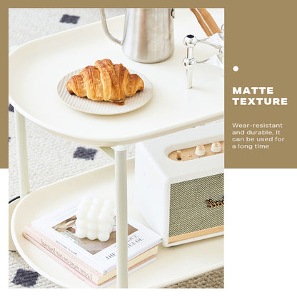 Movable Modern Trolley Small Unit Coffee Table Cart Storage Sofa Side Table with Wheels-Home &amp; Garden > Storage-PEROZ Accessories