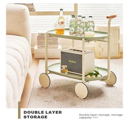 Movable Modern Trolley Small Unit Coffee Table Cart Storage Sofa Side Table with Wheels-Home &amp; Garden > Storage-PEROZ Accessories