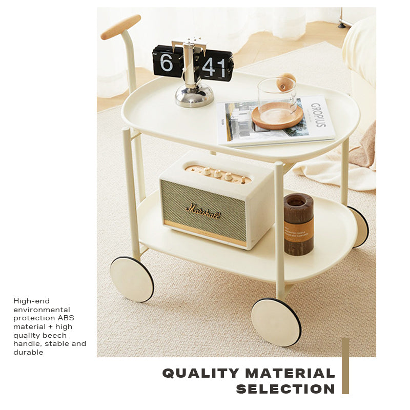 Movable Modern Trolley Small Unit Coffee Table Cart Storage Sofa Side Table with Wheels-Home &amp; Garden > Storage-PEROZ Accessories