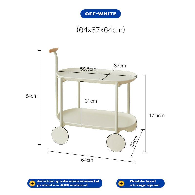 Movable Modern Trolley Small Unit Coffee Table Cart Storage Sofa Side Table with Wheels-Home &amp; Garden > Storage-PEROZ Accessories