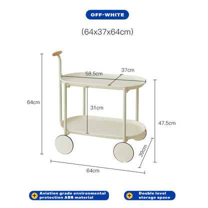 Movable Modern Trolley Small Unit Coffee Table Cart Storage Sofa Side Table with Wheels-Home &amp; Garden > Storage-PEROZ Accessories