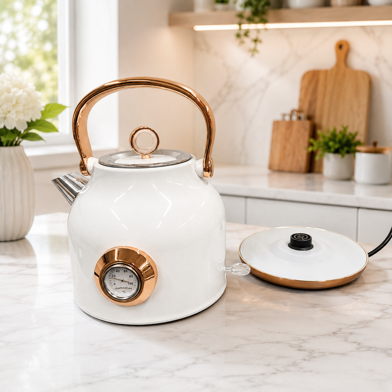 1.7L Electric Water Kettle White-Appliances > Kitchen Appliances > Kettles-PEROZ Accessories
