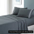 soft microfibre embroidered stripe sheet set double charcoal Pillowcase White Stripe-Home & Garden > Bedding > Bed Sheets-PEROZ Accessories