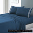 soft microfibre embroidered stripe sheet set double Sailor Blue Pillowcase White Stripe-Home & Garden > Bedding > Bed Sheets-PEROZ Accessories