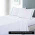 soft microfibre embroidered stripe sheet set double white pillowcase blue stripe-Home & Garden > Bedding > Bed Sheets-PEROZ Accessories