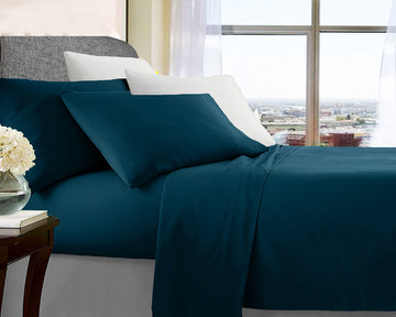 ultra soft microfibre sheet set double sailor blue-Home &amp; Garden &gt; Bedding &gt; Bed Sheets-PEROZ Accessories