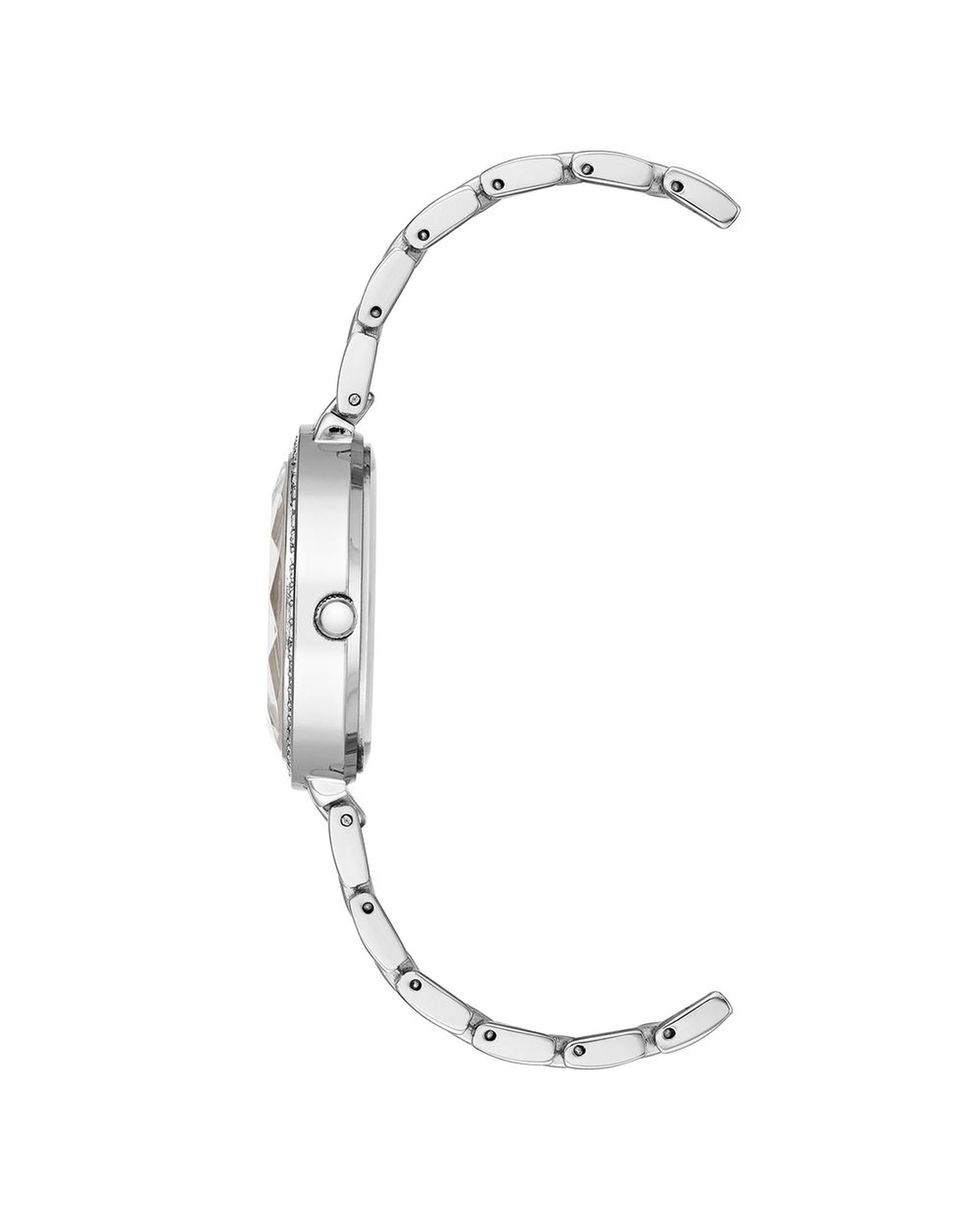 Silver Classic Analog Womens Watch with Rhine Stone Facing One Size Women-Quartz Watches-PEROZ Accessories