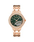 Rose Gold Fashion Watch with Rhine Stone Facing One Size Women-Quartz Watches-PEROZ Accessories