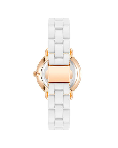 Rose Gold Fashion Watch with Rhine Stone Facing One Size Women-Quartz Watches-PEROZ Accessories