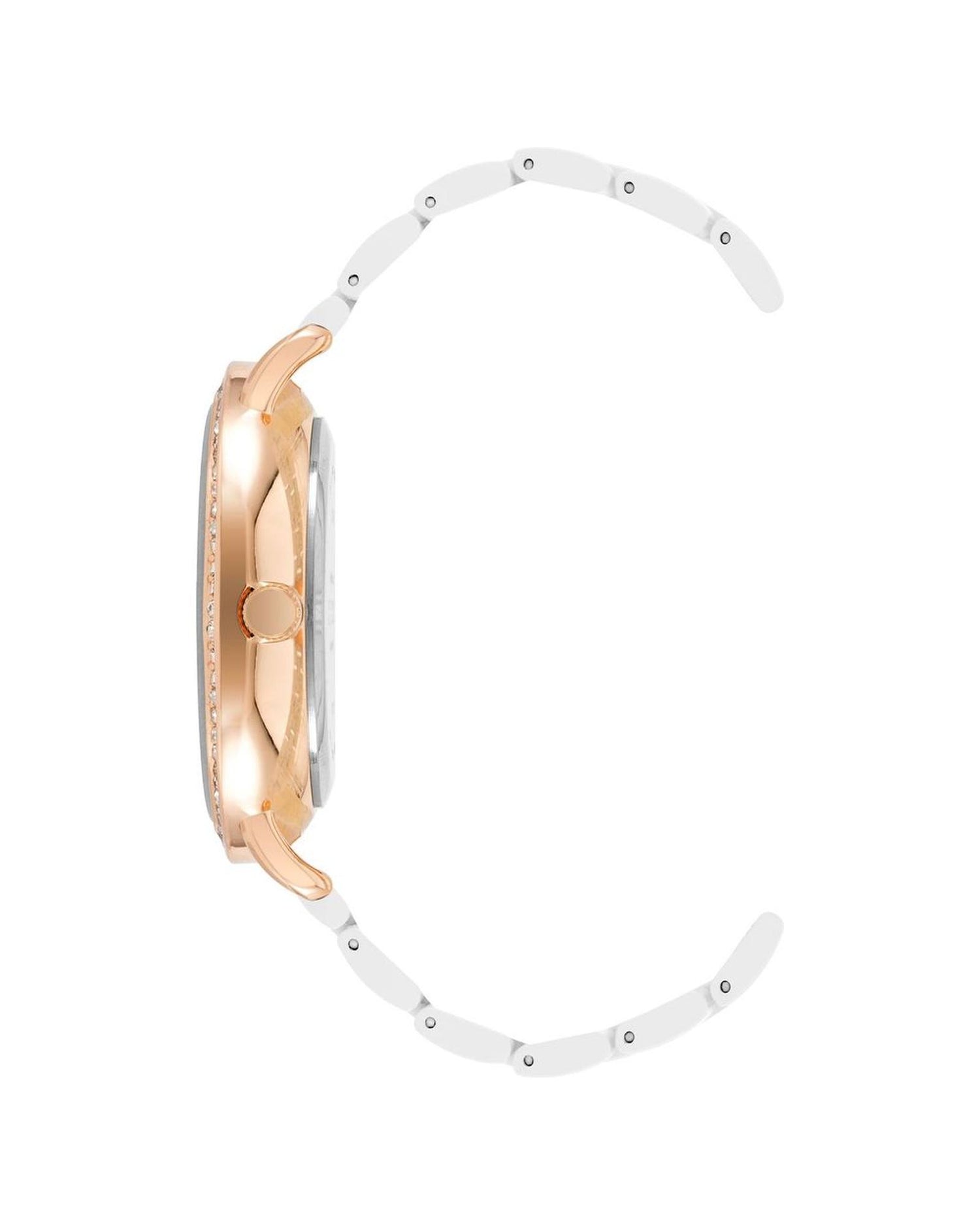 Rose Gold Fashion Watch with Rhine Stone Facing One Size Women-Quartz Watches-PEROZ Accessories