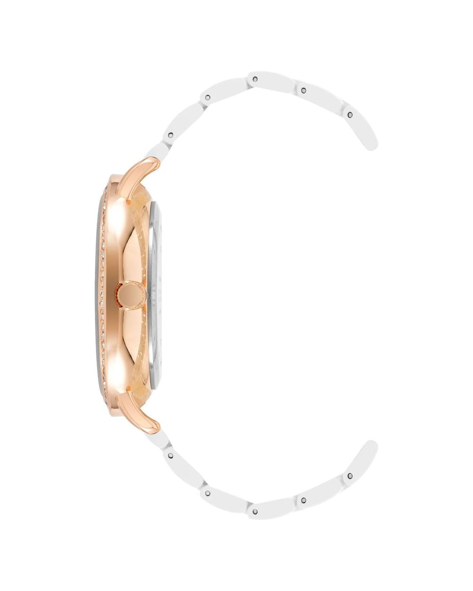 Rose Gold Fashion Watch with Rhine Stone Facing One Size Women-Quartz Watches-PEROZ Accessories