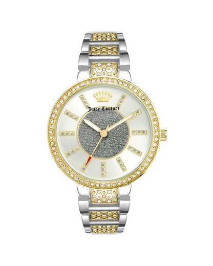 Silver Analog Fashion Watch with Rhinestone Facing One Size Women-Quartz Watches-PEROZ Accessories