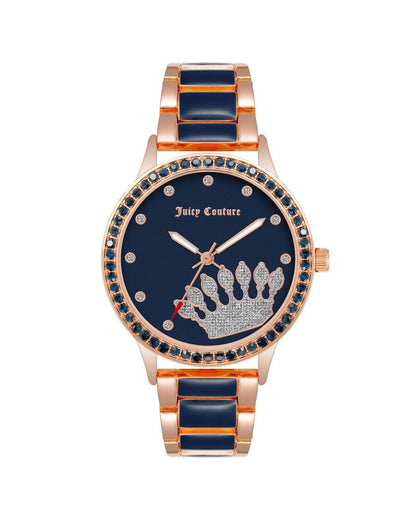 Rose Gold Analog Fashion Watch with Rhinestone Detail One Size Women-Quartz Watches-PEROZ Accessories