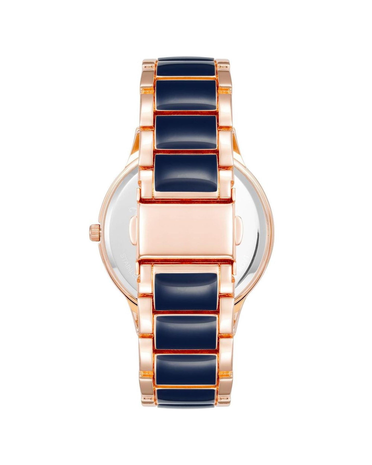 Rose Gold Analog Fashion Watch with Rhinestone Detail One Size Women-Quartz Watches-PEROZ Accessories