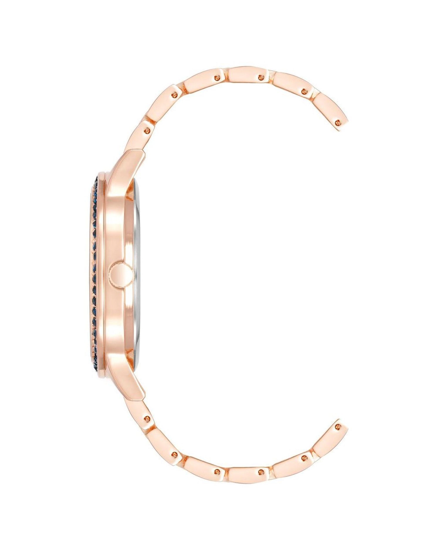 Rose Gold Analog Fashion Watch with Rhinestone Detail One Size Women-Quartz Watches-PEROZ Accessories