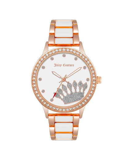 Rose Gold Analog Fashion Watch with Rhine Stone Detail One Size Women-Quartz Watches-PEROZ Accessories