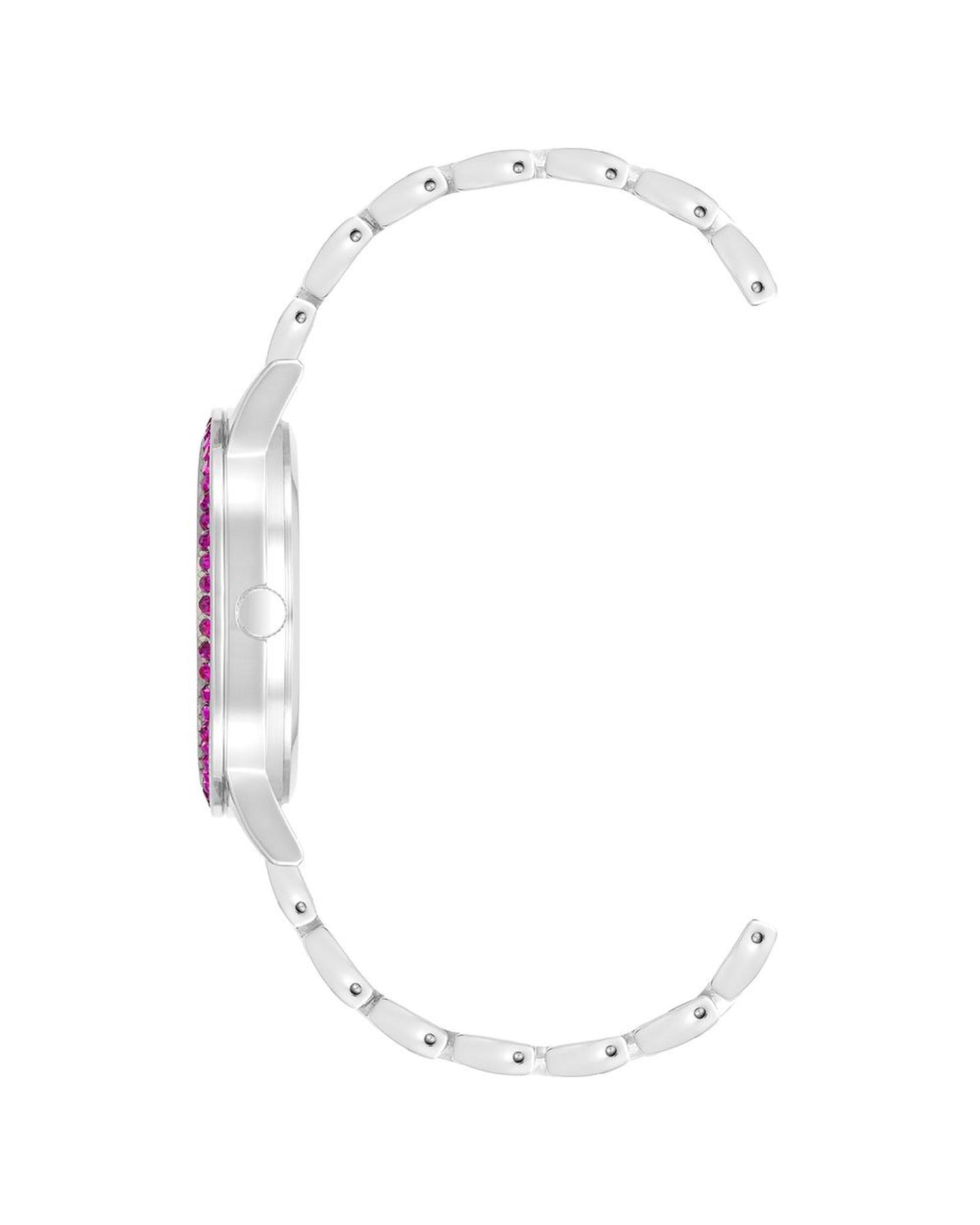 Silver Analog Fashion Watch with Rhine Stone Detailing One Size Women-Quartz Watches-PEROZ Accessories