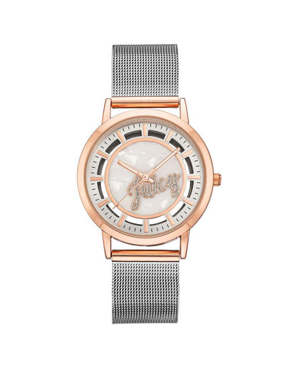 Rose Gold Bangle Watch with Rhinestone Detail One Size Women-Quartz Watches-PEROZ Accessories