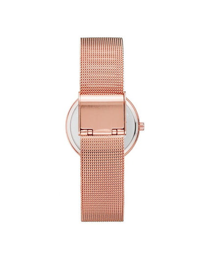Rose Gold Analog Bangle Watch with Rhine Stone Facing One Size Women-Quartz Watches-PEROZ Accessories