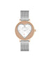 Rose Gold Analog Bangle Watch with Rhine Stone Detailing One Size Women-Quartz Watches-PEROZ Accessories
