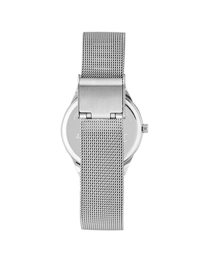 Silver Stainless Steel Mesh Fashion Watch One Size Women-Quartz Watches-PEROZ Accessories