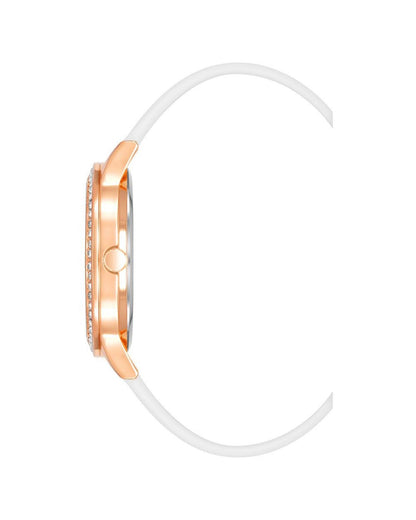 Rose Gold Analog Fashion Watch with Rhine Stone Facing One Size Women-Quartz Watches-PEROZ Accessories