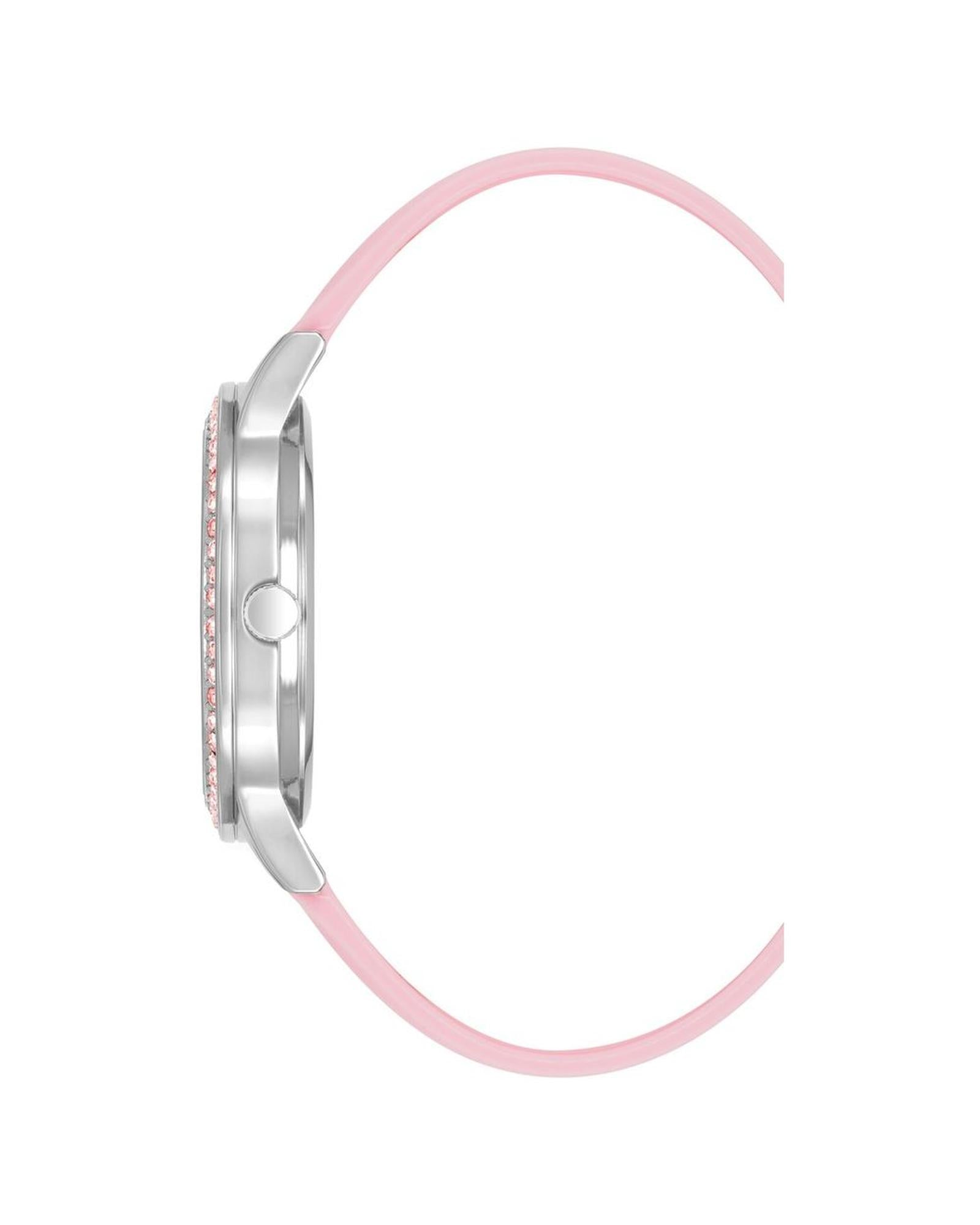 Silver Analog Fashion Watch with Rhine Stone Facing One Size Women-Quartz Watches-PEROZ Accessories