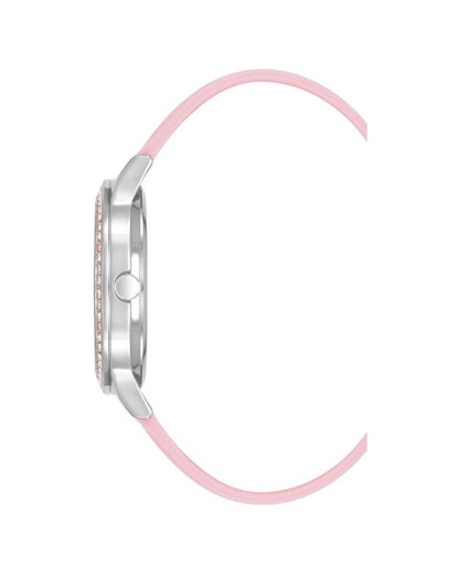 Silver Analog Fashion Watch with Rhine Stone Facing One Size Women-Quartz Watches-PEROZ Accessories