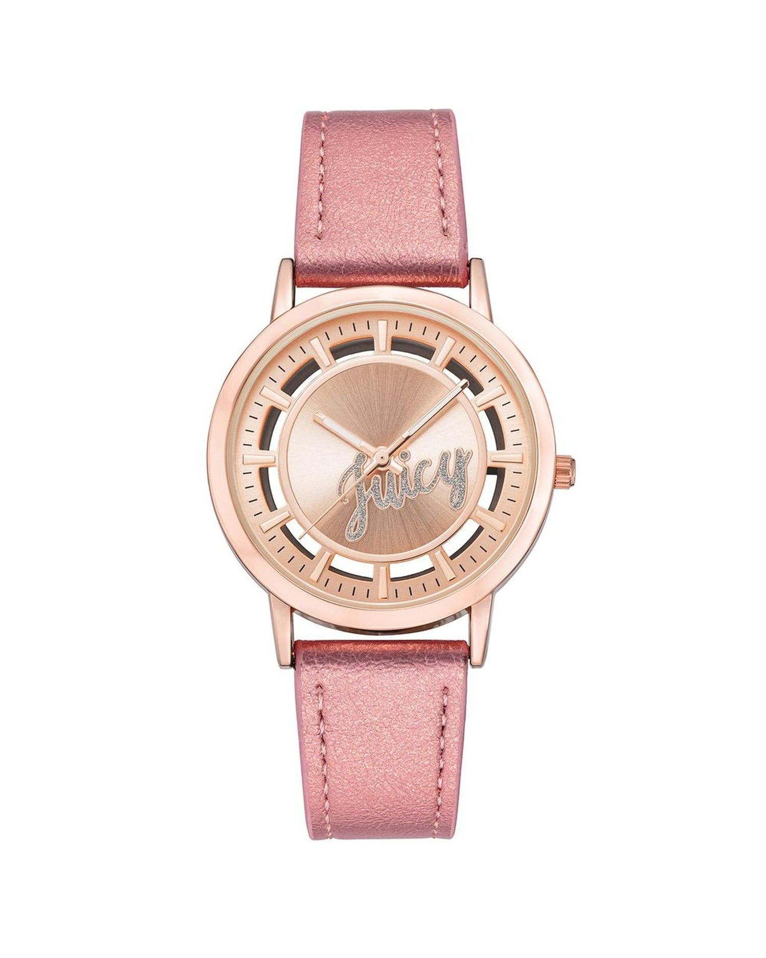 Rose Gold Fashion Analog Watch with Rhine Stone Detailing One Size Women-Quartz Watches-PEROZ Accessories