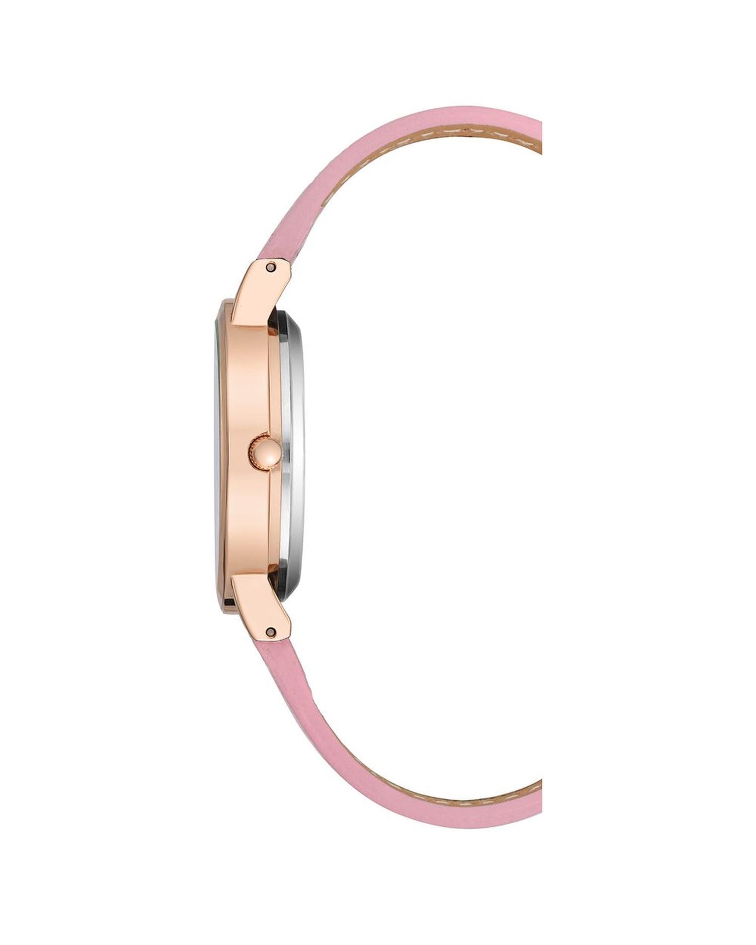 Rose Gold Fashion Analog Watch with Rhine Stone Detailing One Size Women-Quartz Watches-PEROZ Accessories