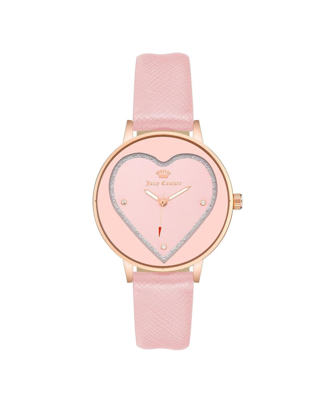 Rose Gold Rhinestone Fashion Watch with Leatherette Strap One Size Women-Quartz Watches-PEROZ Accessories